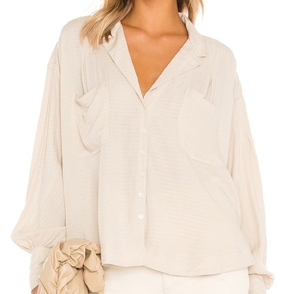 Free People Erin Buttondown in Tea/Cream size XS - Picture 5 of 12